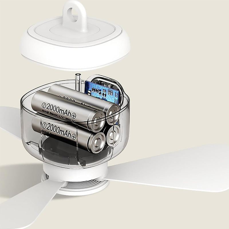LuméBreeze — Oplaadbare Plafondventilator met LED-verlichting