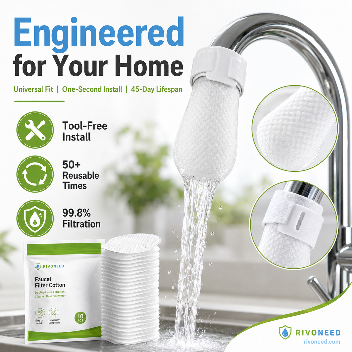 Anti-Splash Kitchen Faucet Filter
