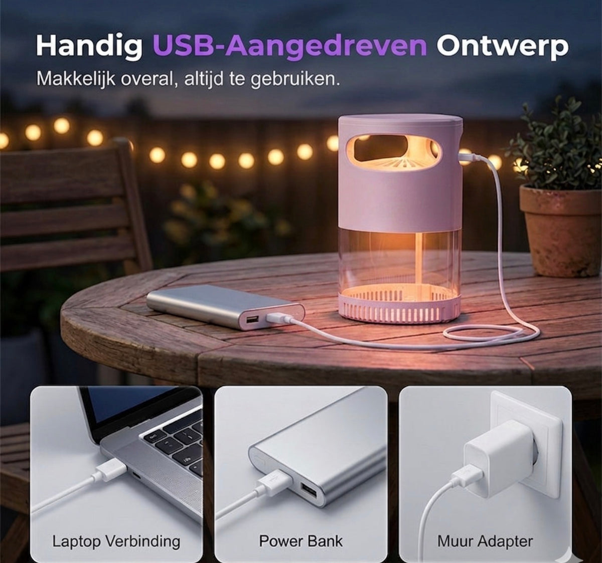 LuméBuzz — UV Muggenlamp Geruisloos & Chemievrij