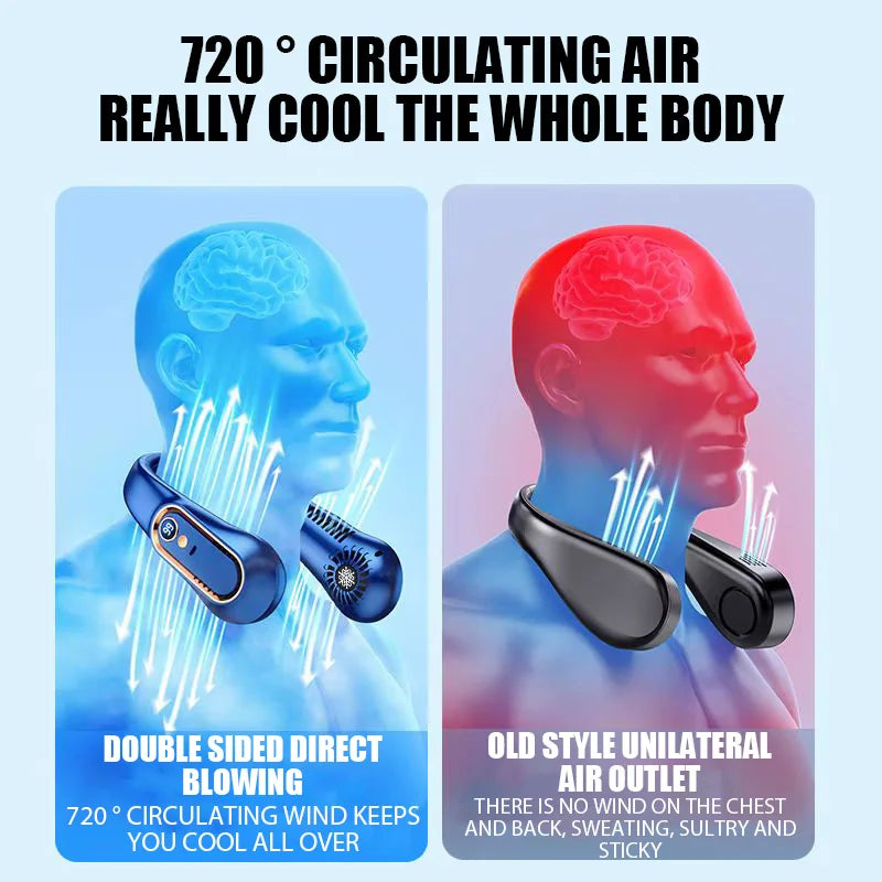 LuméFan bladeless digital display neckband fan