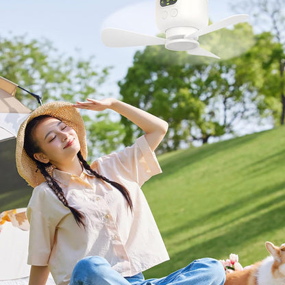 LuméBreeze — Oplaadbare Plafondventilator met LED-verlichting