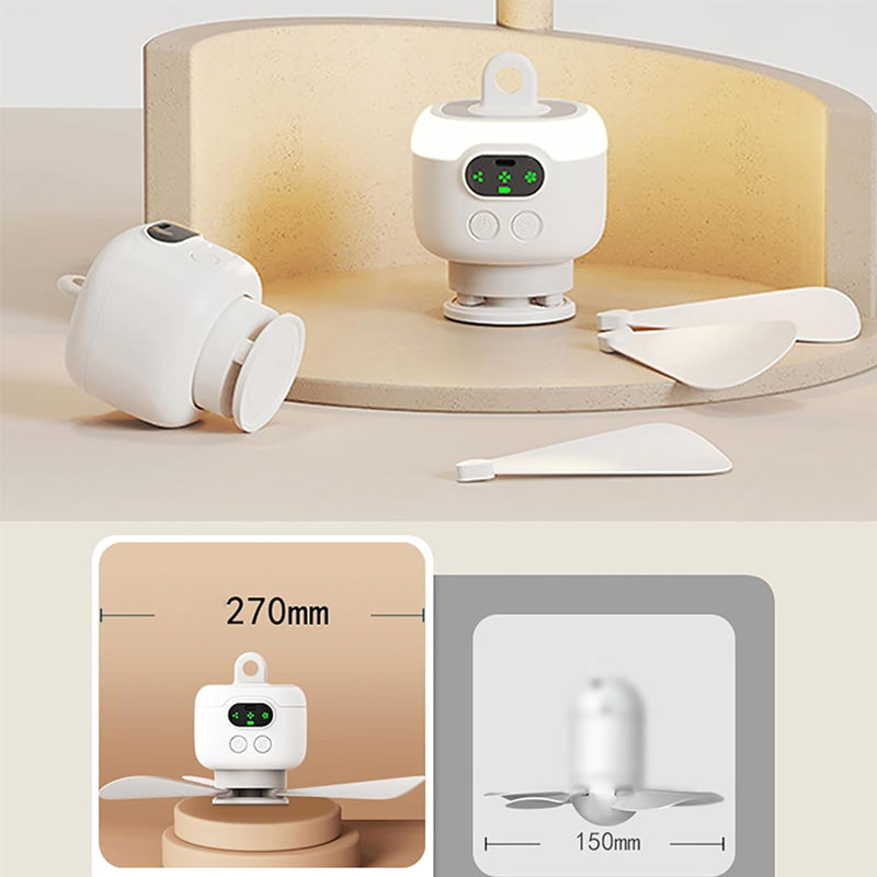 LuméBreeze — Oplaadbare Plafondventilator met LED-verlichting