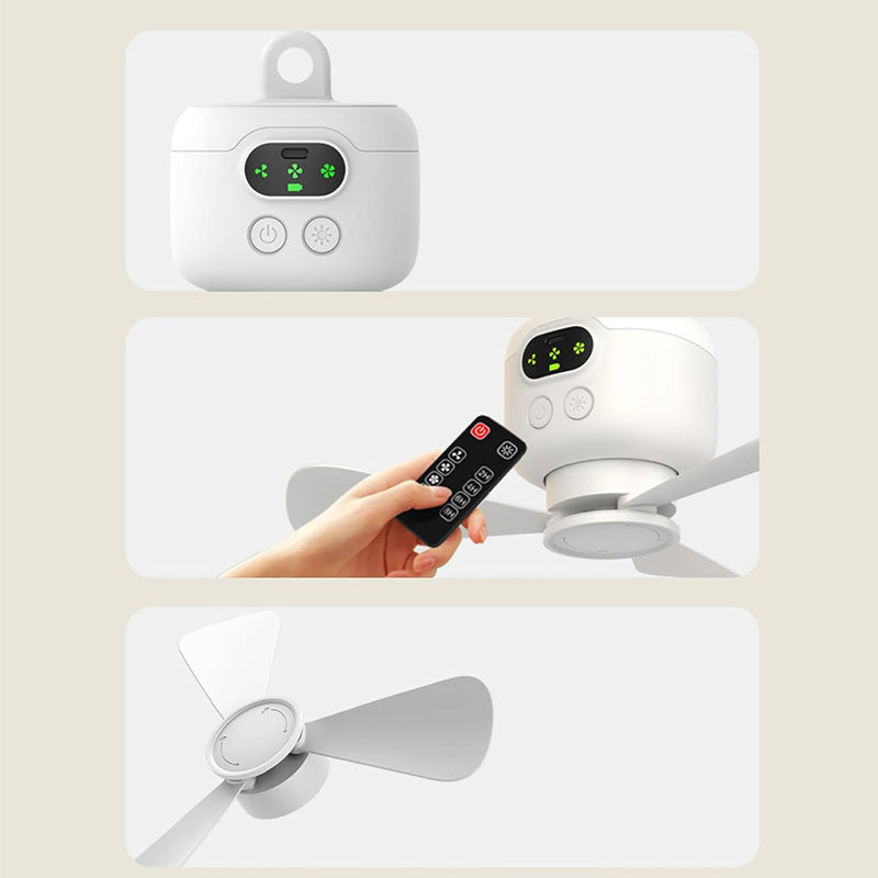 LuméBreeze — Oplaadbare Plafondventilator met LED-verlichting