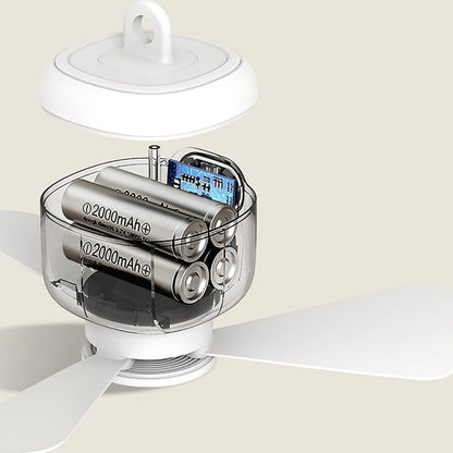 LuméBreeze — Oplaadbare Plafondventilator met LED-verlichting
